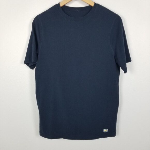 Vuori Navy Athleisure Cotton Blend Stretch Basic Short Sleeve T-Shirt Size M - Picture 1 of 10